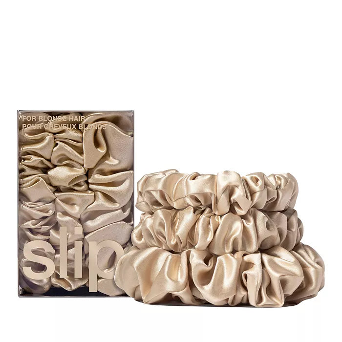BACK TO BASICS BLONDE MIDI/LARGE SCRUNCHIE SET